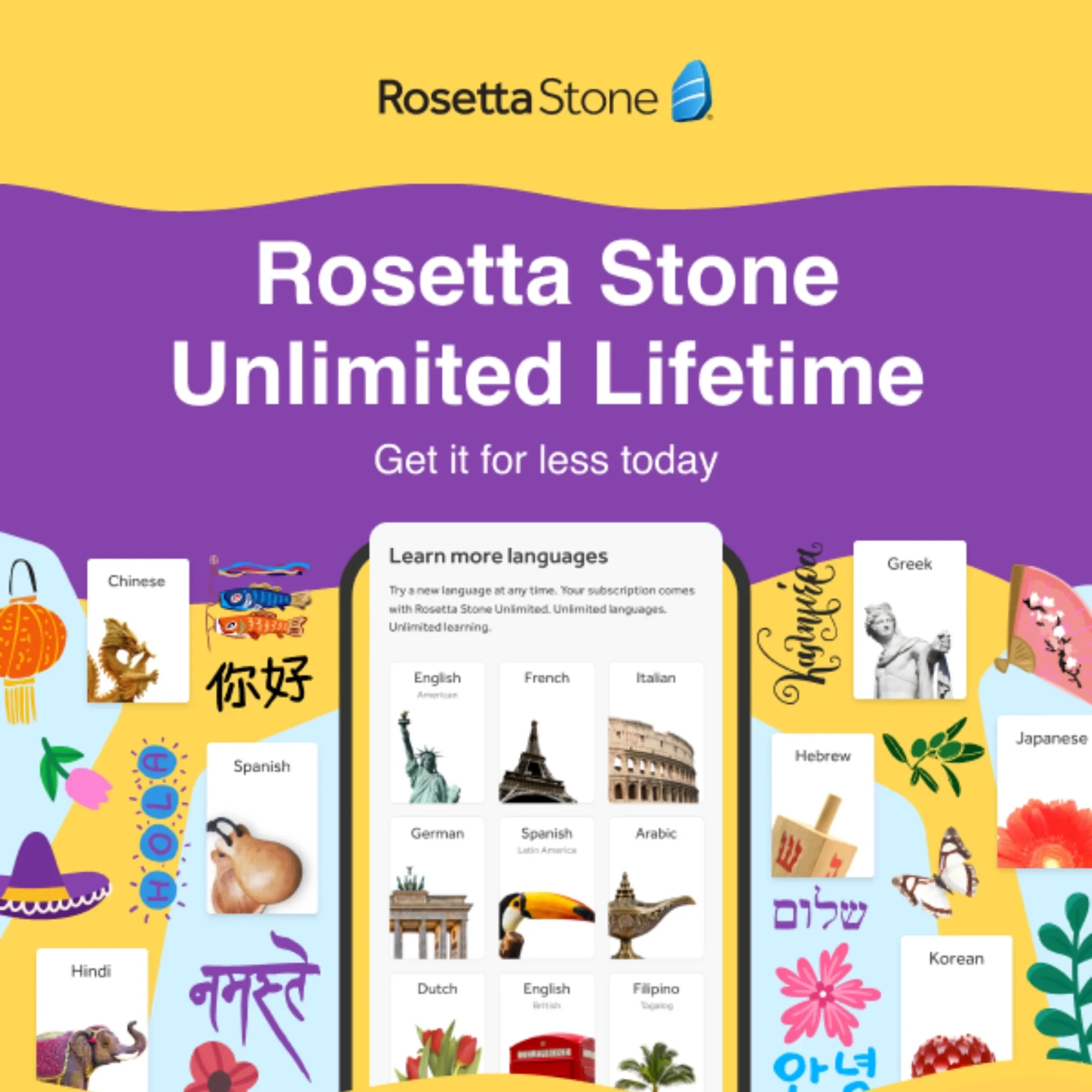 Rosetta Stone Пожизненная лицензия - 24+ языков | Услуги активации