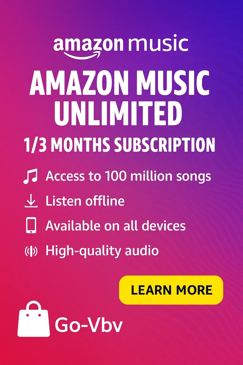 Amazon Music Unlimited 1/3 мес: Подписка, Аккаунт онлайн