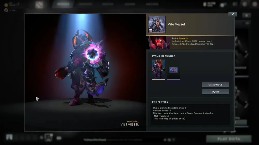 Vile Vessel | Winter 2024 Heroes' Hoard: Подарок Steam (30 дней)