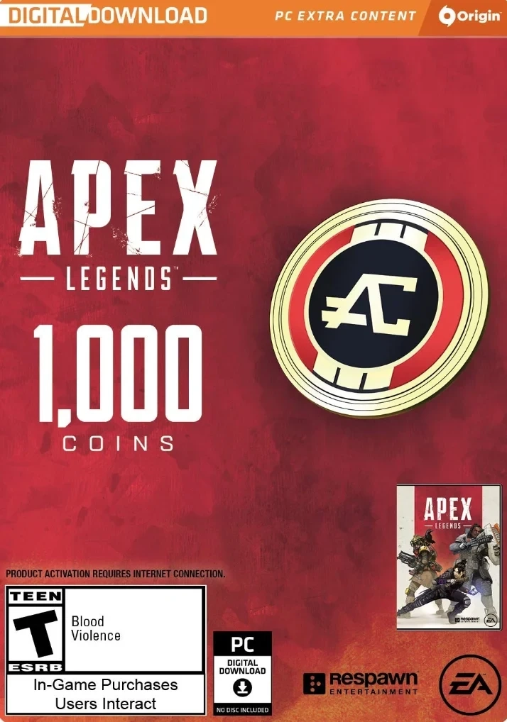 Apex Legends 1000 COINS ключ EA App | Без региональных ограничений