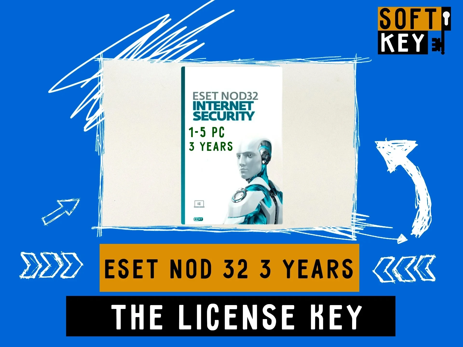 Ключ ESET NOD32 Internet Security 3 года - Купить Онлайн