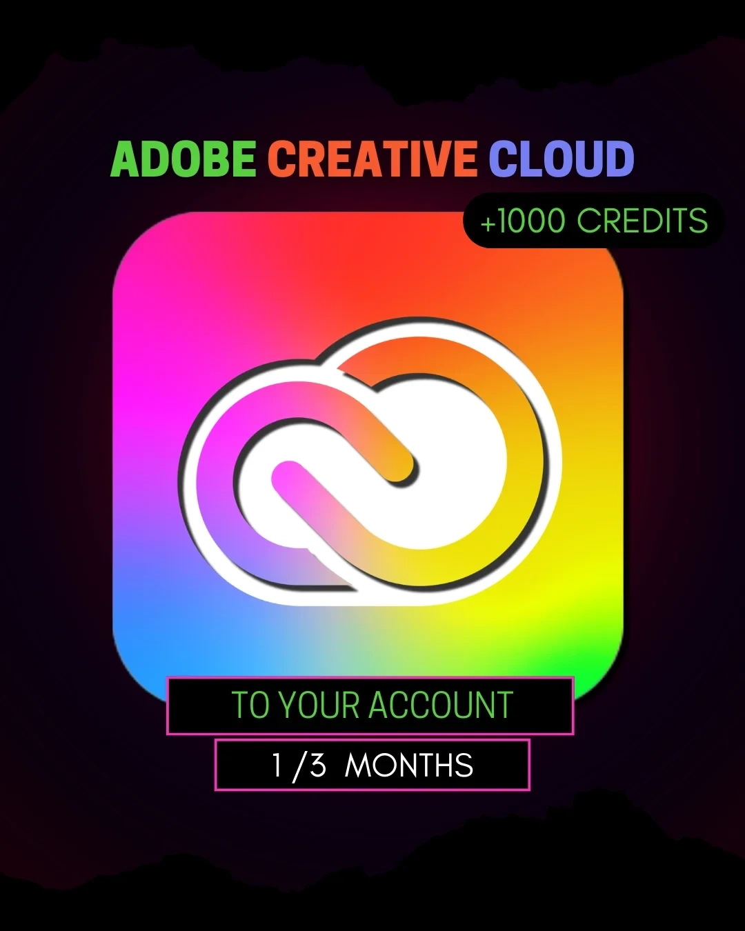 Adobe Creative Cloud: 3 мес (+1 в подарок) на ваш аккаунт