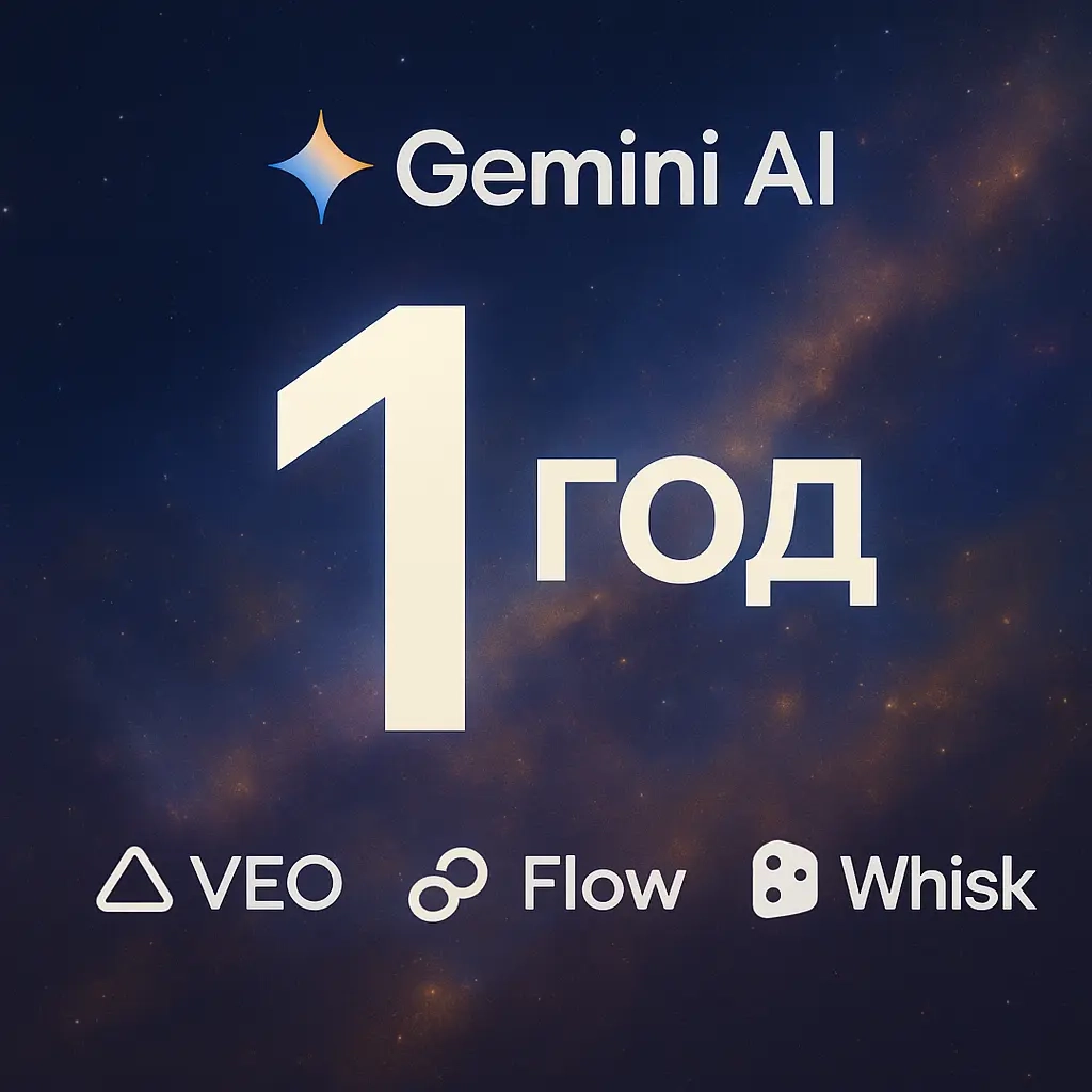 GEMINI AI Pro 1 Год | Veo 3 | Аккаунты