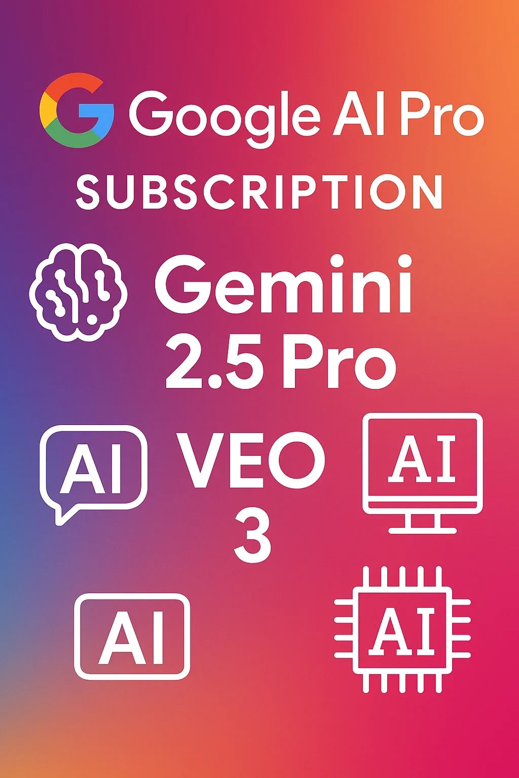 Google AI Pro | 2 ТБ Диск | Подписка 1 месяц | Аккаунт