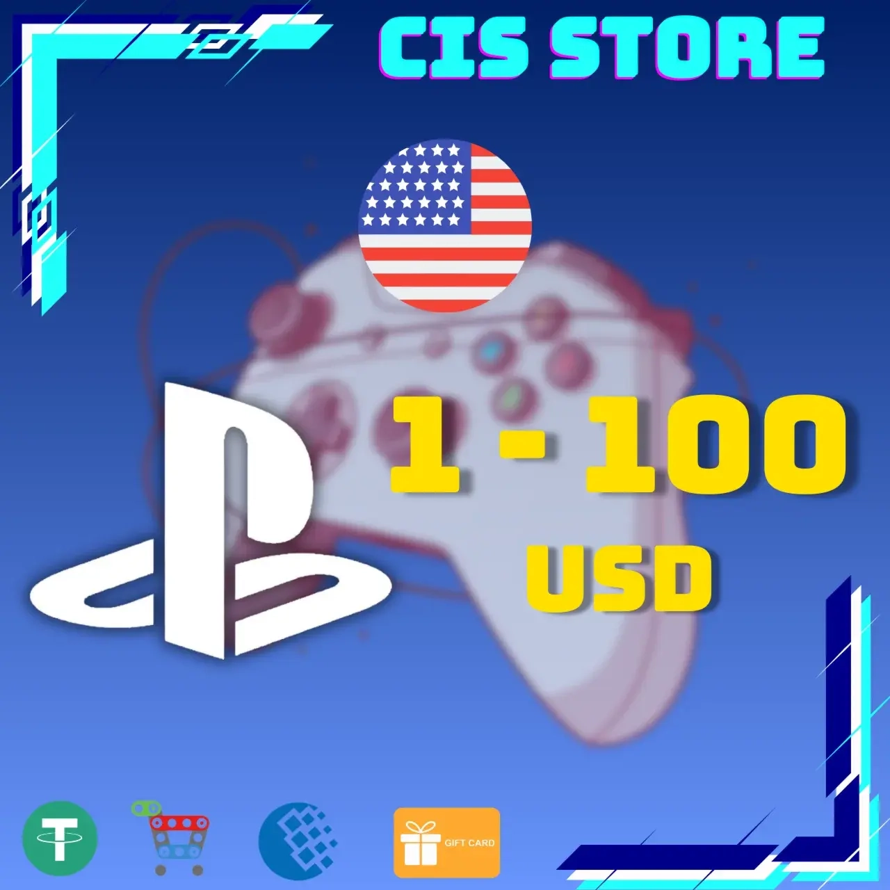 PSN Карта 1-100 USD (USA) - Купить онлайн