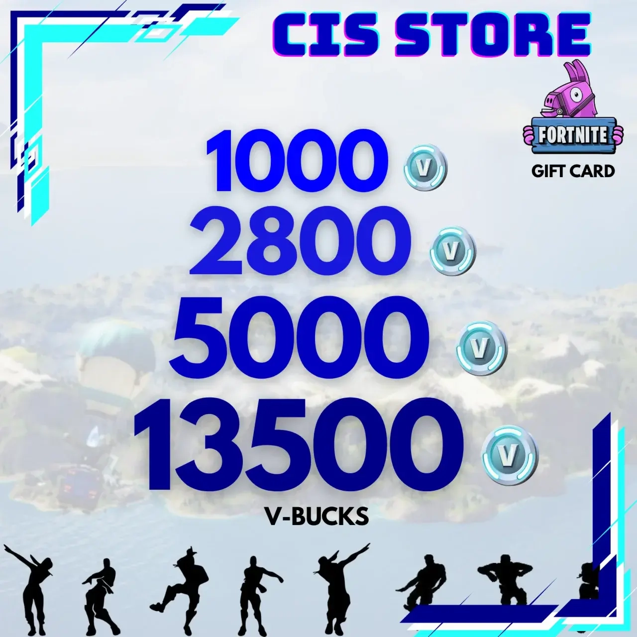 Fortnite V-Bucks | Подарочная карта 1000-13500 | Купить онлайн