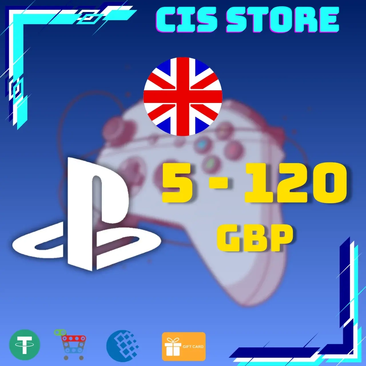 PSN Карты пополнения 5-120 GBP UK | Купить онлайн