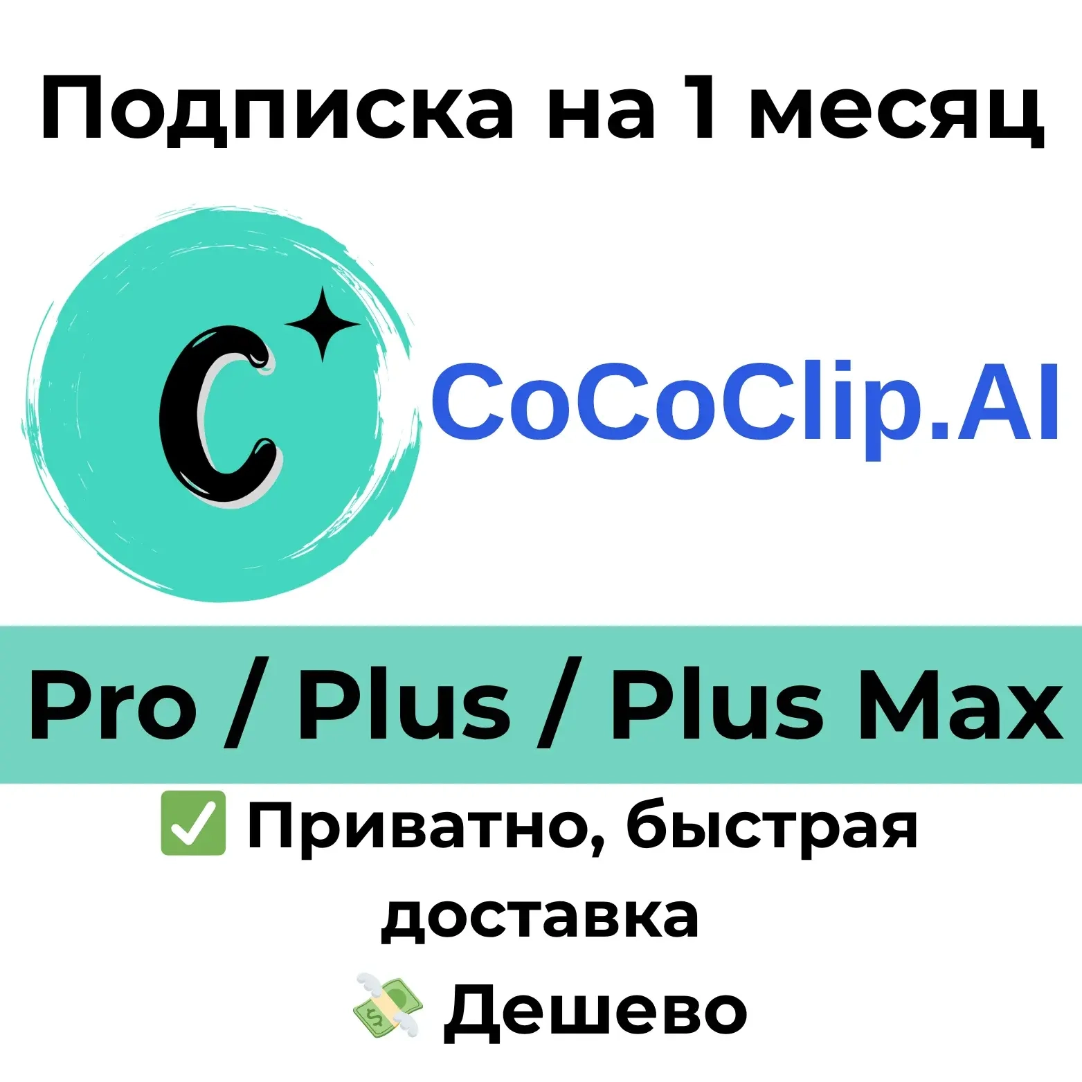 CoCoClip AI | Pro/Plus/Plus Max на 1 месяц — купить онлайн