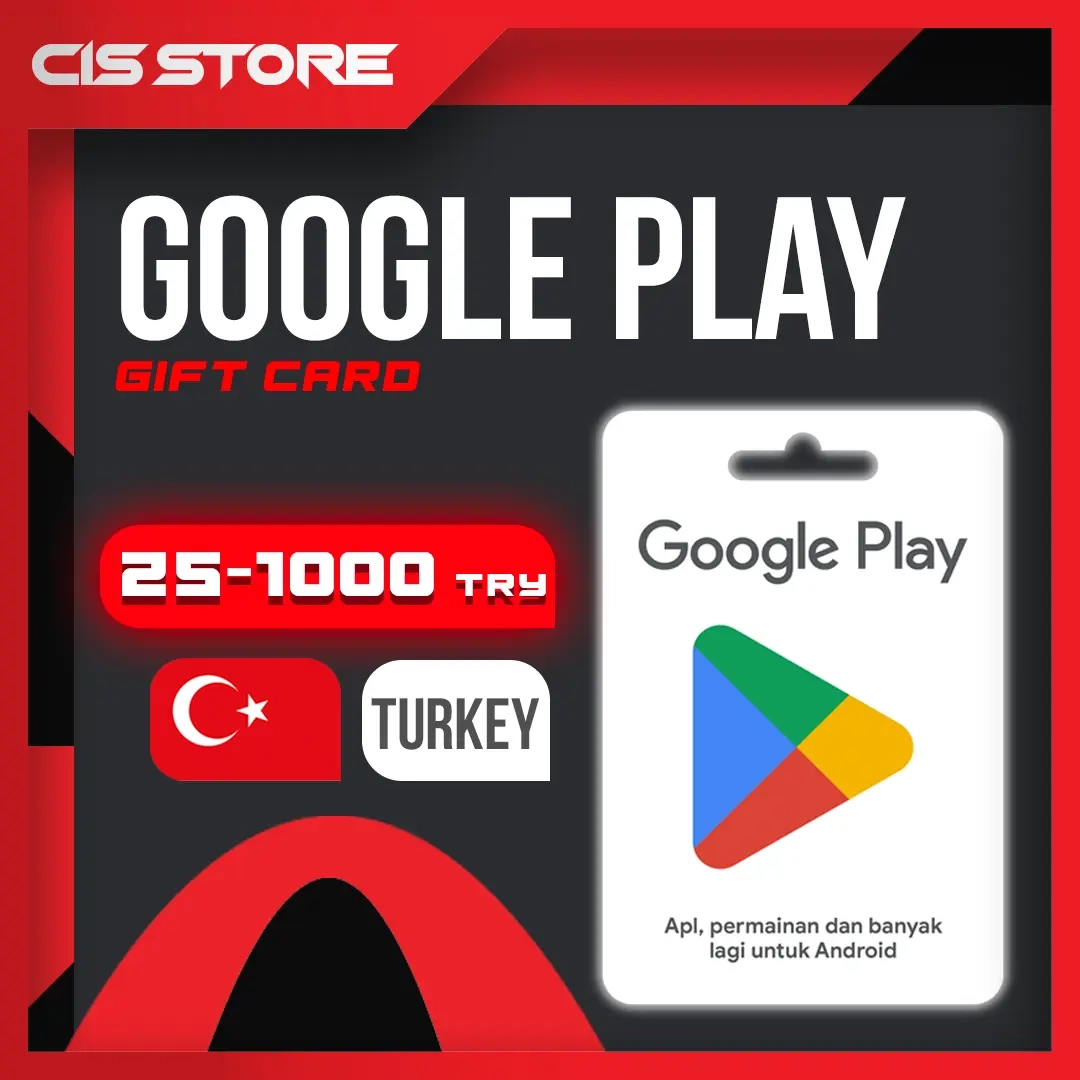 Google Play Подарочная карта 25-1000 TL (Турция)