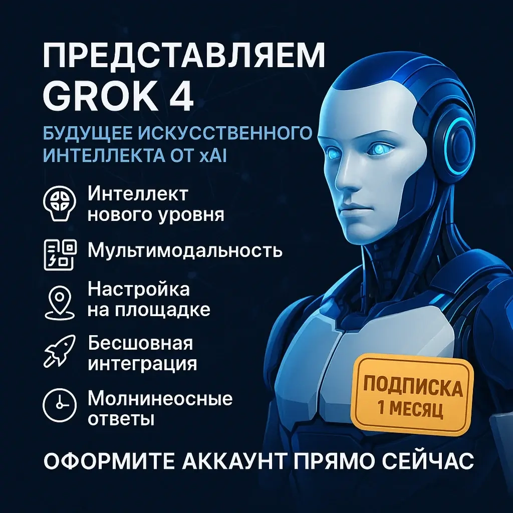 Grok 4 Подписка 1 мес | Ключ AI | Онлайн