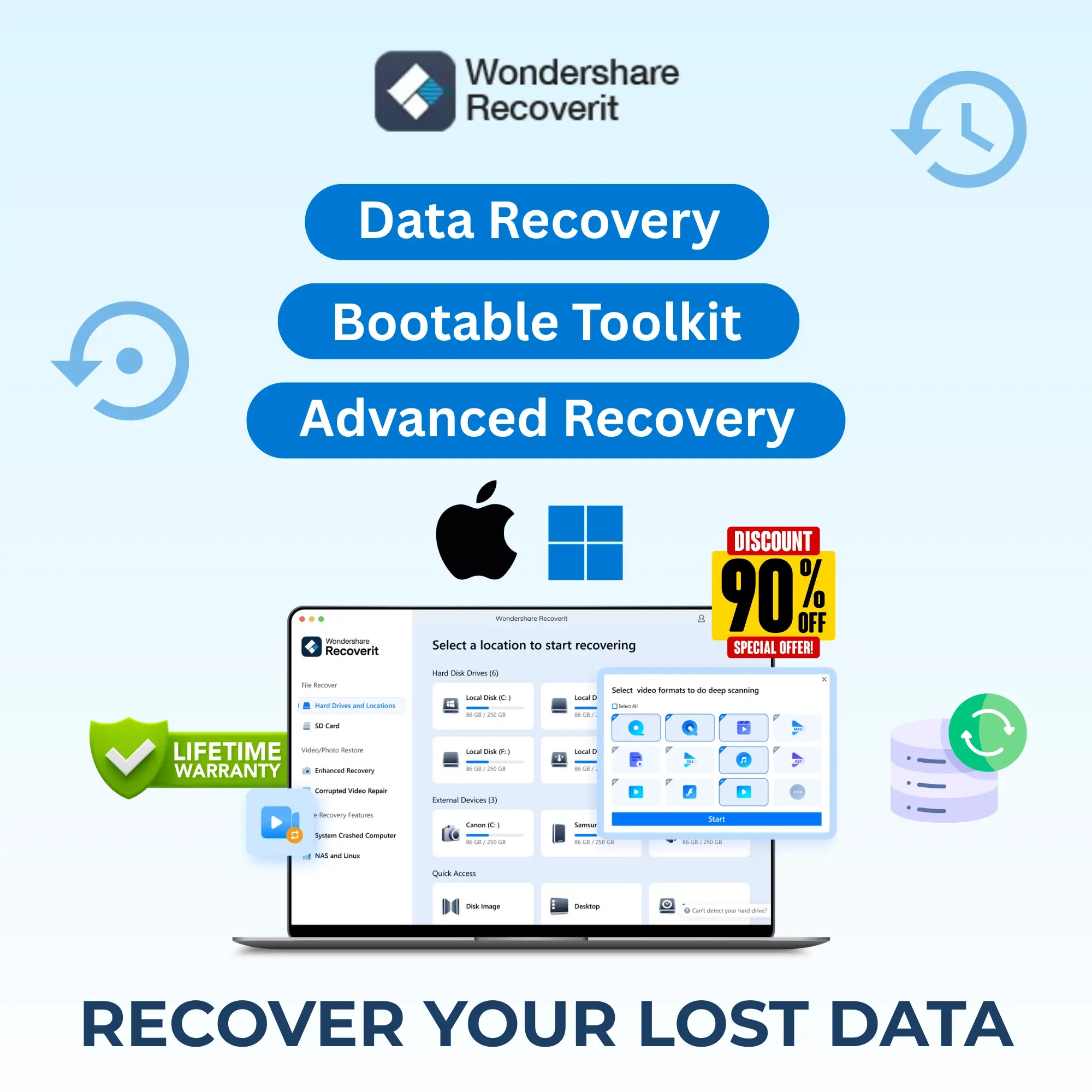 Wondershare Recoverit: Пожизненный аккаунт | Купить онлайн