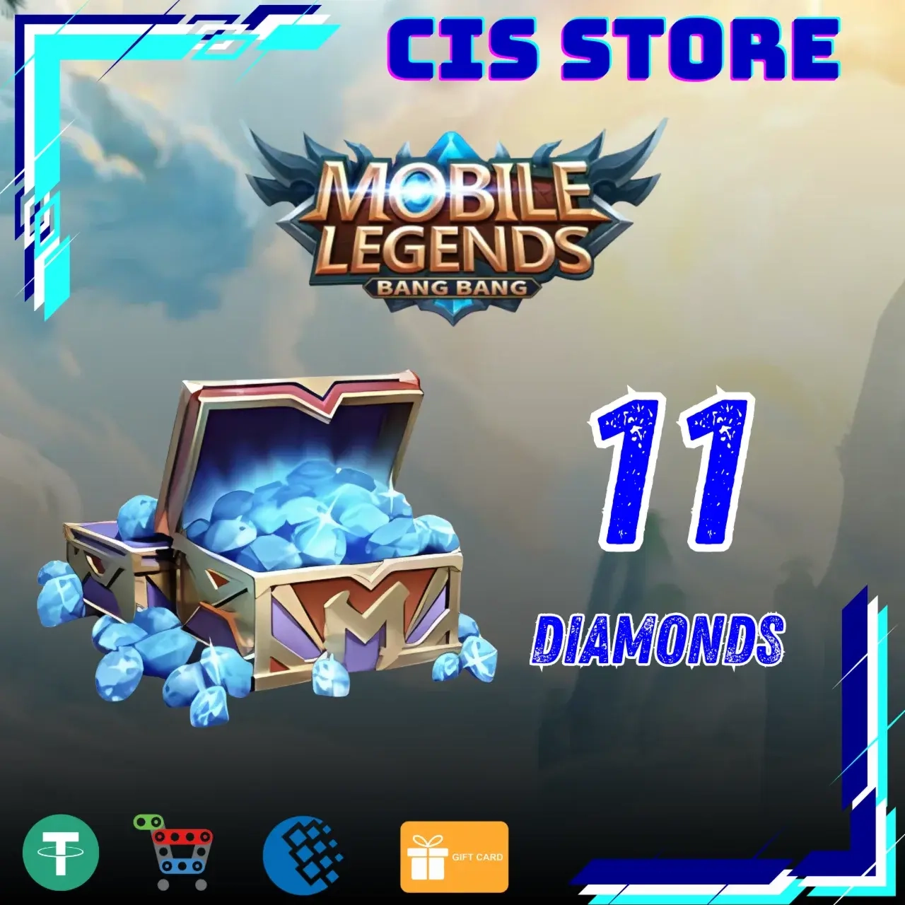 Mobile Legends 11 Алмазов | Подарочная карта | Global