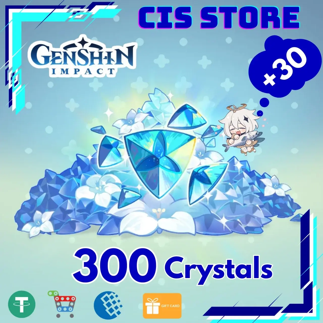 Genshin Impact 300+30 Кристаллов | Global | По ID