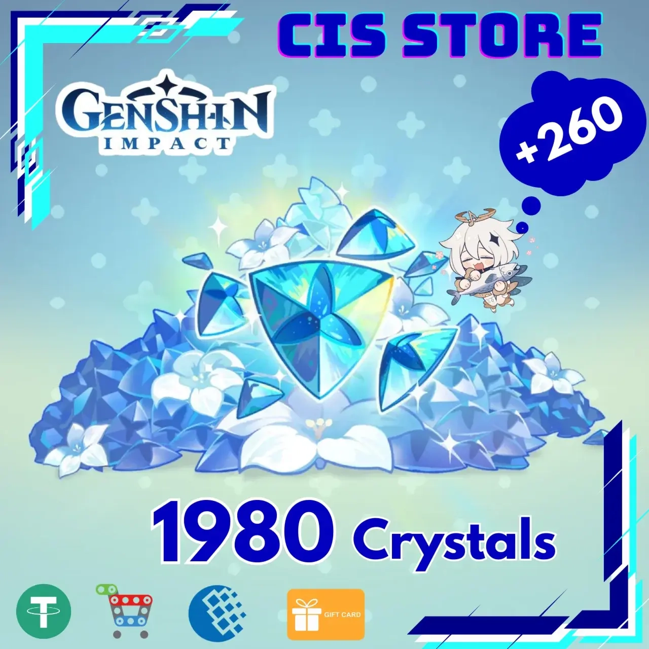Genshin Impact 1980+260 Кристаллов | Глобальный | По ID
