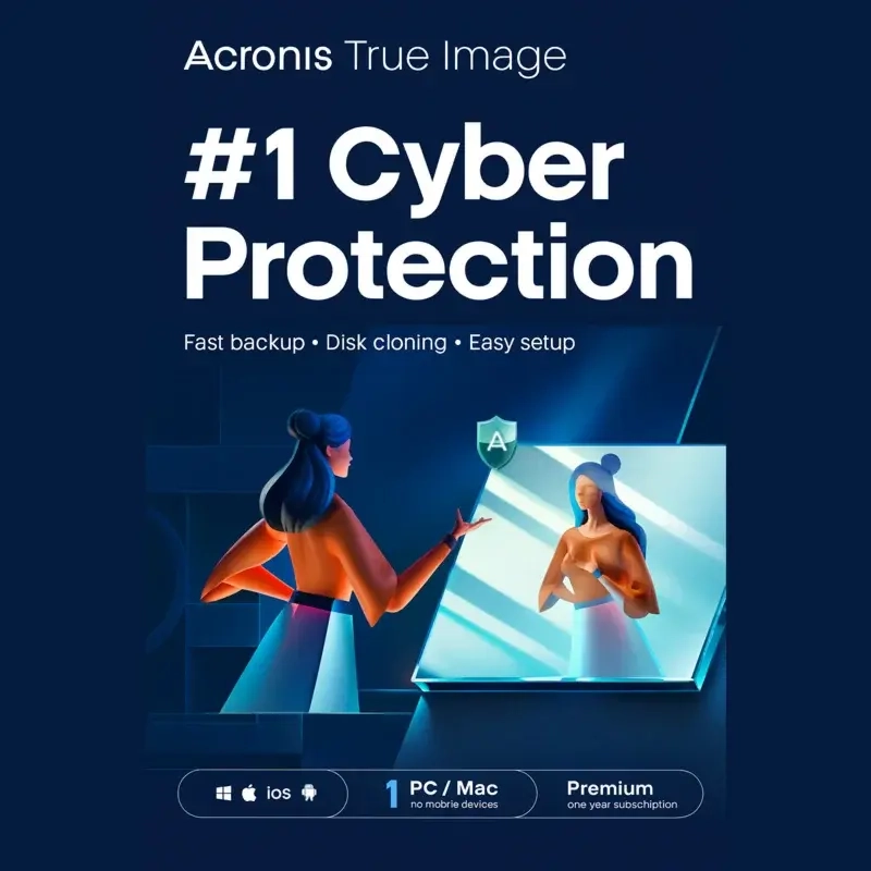 Acronis True Image Premium: ключ, подписка на 1 год, 1 ПК