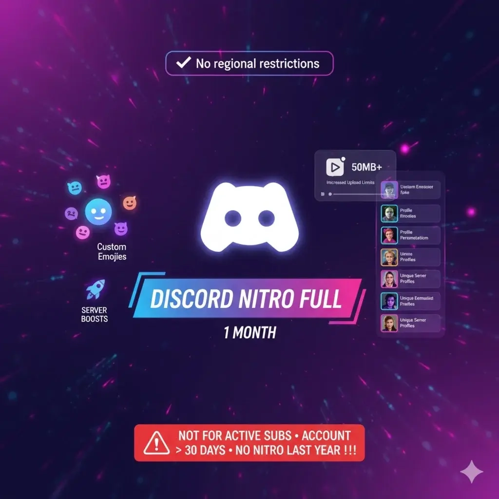 Discord Nitro Full на 1 месяц | Аккаунт | Онлайн